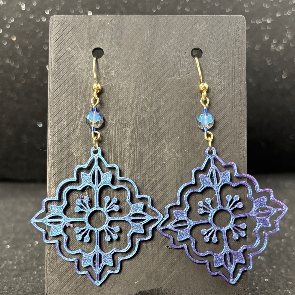 Blue and Purple Color Shift Dangle Earrings